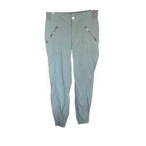 Athleta Womens Green Jogger Pants Size 2 With Zipper Pockets & Elastic Waistband